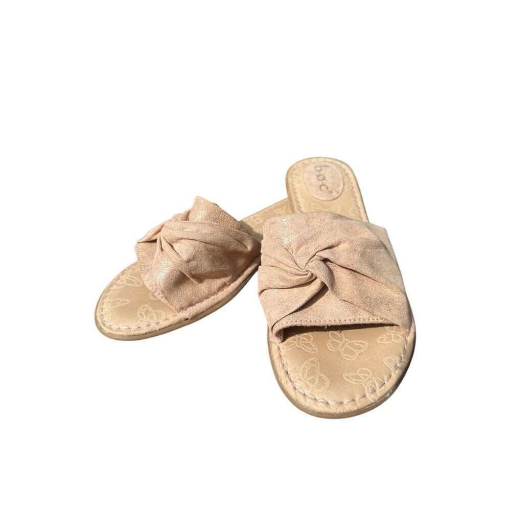 BOC Born Concepts Hayley Pink Rose Gold Fabric Slides Size 9